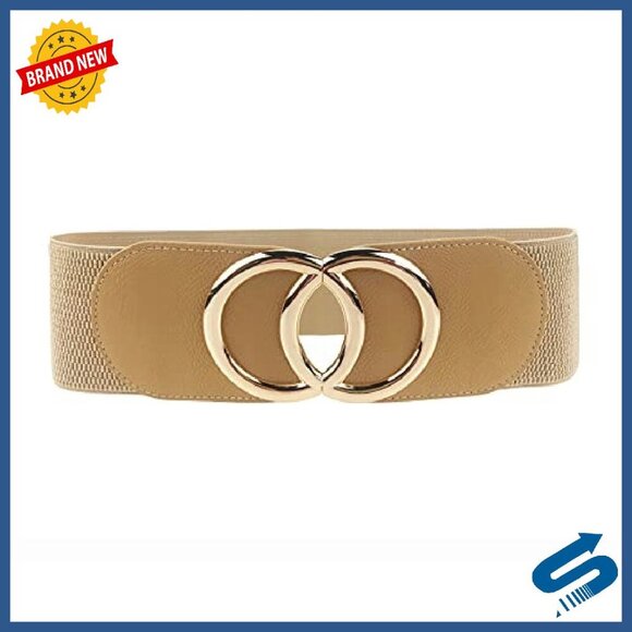 Stretchy Wide Elastic Waist Belt with Metal Buckle for Dresses main image 4